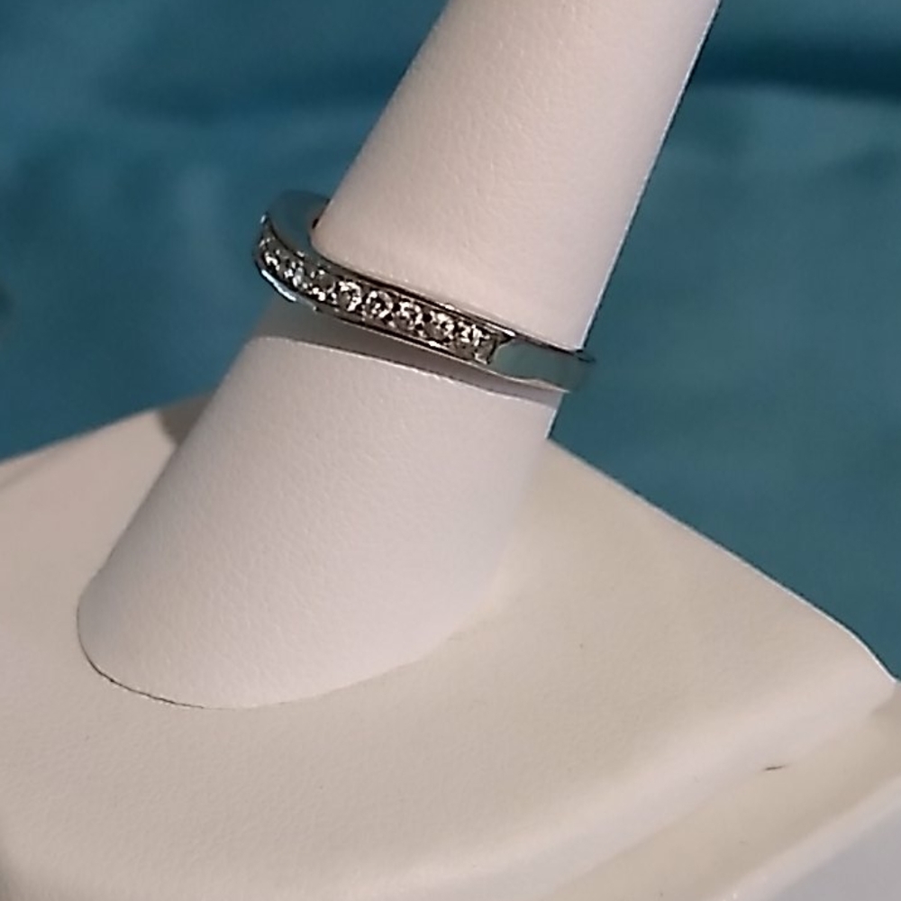 Sterling Silver "Diamond" Wave Ring - image 2